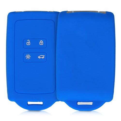 Kryt na klíče od auta pro Renault / Dacia - 4 tlačítka - Keyless Go, silikonový, modrý, 48035.04