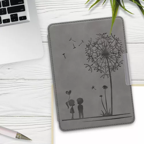 Pouzdro pro Kindle Paperwhite 10, ekologická kůže, šedá, 48975.03