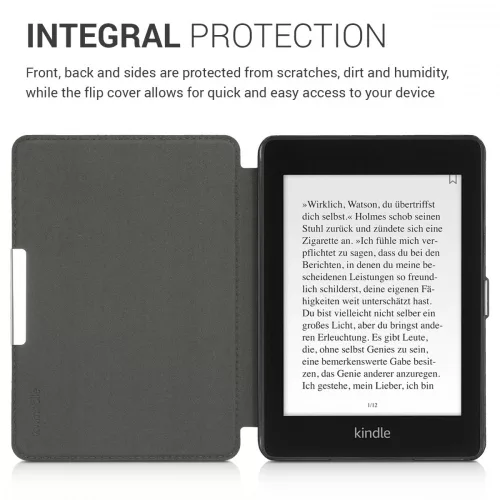 Pouzdro pro Kindle Paperwhite 10, ekologická kůže, šedá, 48975.03