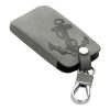 Pouzdro na klíče od auta pro Renault / Dacia - 4 tlačítka - Keyless Go, nubuková kůže, šedá, 48565.07