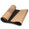 Saltea yoga Navaris Cork, 183x61x0.5 cm, linii de aliniere, aderenta naturala, bej, pluta/TPE