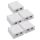 Sada 5 ks dvojitých síťových zásuvek RJ45 pro ethernetový kabel CAT6A, Kwmobile, bílá, kov, 50059.02.01