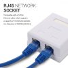 Sada 5 ks dvojitých síťových zásuvek RJ45 pro ethernetový kabel CAT6A, Kwmobile, bílá, kov, 50059.02.01