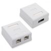 Sada 5 ks dvojitých síťových zásuvek RJ45 pro ethernetový kabel CAT6A, Kwmobile, bílá, kov, 50059.02.01