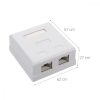 Sada 5 ks dvojitých síťových zásuvek RJ45 pro ethernetový kabel CAT6A, Kwmobile, bílá, kov, 50059.02.01