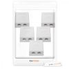 Sada 5 ks dvojitých síťových zásuvek RJ45 pro ethernetový kabel CAT6A, Kwmobile, bílá, kov, 50059.02.01