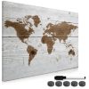 Tabla magnetica Navaris, harta lumii, 90x60 cm, whiteboard si magneti, multicolor, MDF/metal