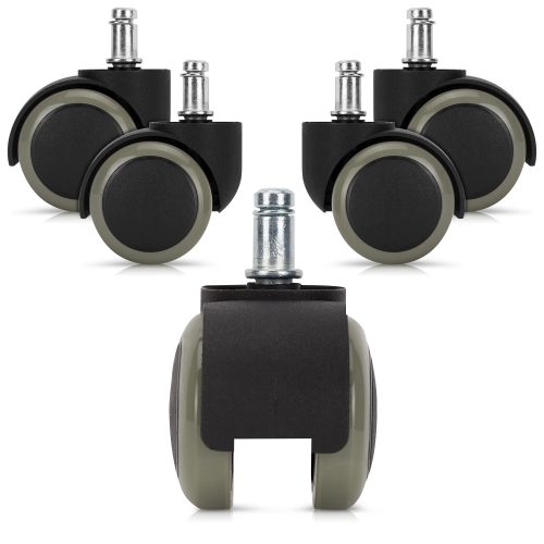 Sada 5 koleček pro tyč kancelářské židle 10 mm, Kwmobile, šedá, plast, 48041.22