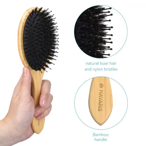 Navaris bambusový kartáč na vlasy, 23,5 x 7 cm, 46693,24