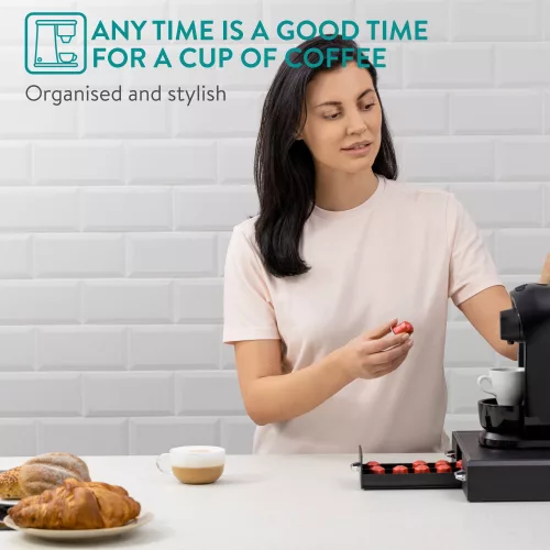 Navaris držák kávových kapslí se 3 zásuvkami, univerzální, 48 kapslí, černý, 47364.02