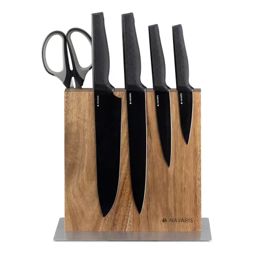 Magnetická podpěra nožů na dvou stranách z akáciového dřeva, 22,5 x 22 cm, 50416.025.02