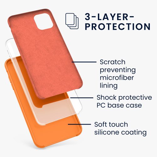 Pouzdro pro Apple iPhone 11, silikonové, oranžové, 49724.150
