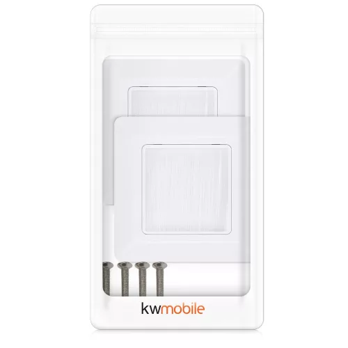 Sada 2 prázdných evropských zásuvek, Kwmobile, bílá, plast, 51095.02.02