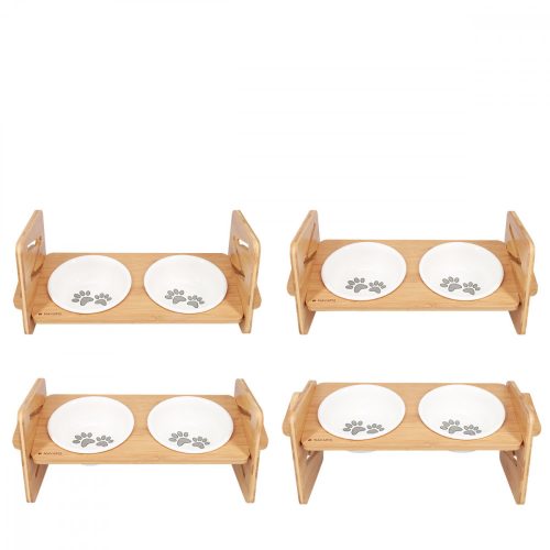 Sada 2 misek + stojan, Psi/Kočky, Hnědá, 380 ml, 51308.02