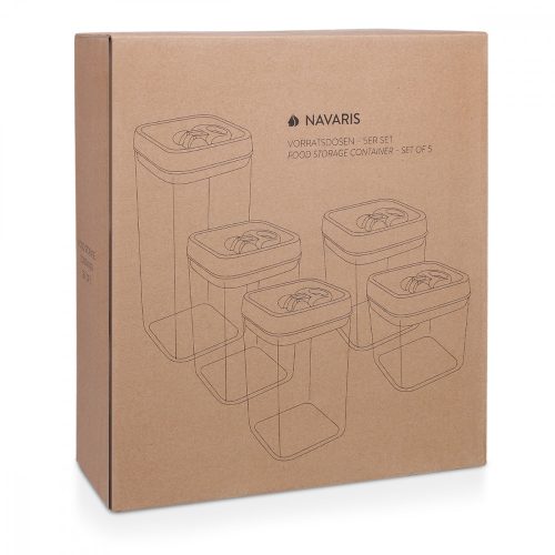 Sada 5 skladovacích sklenic, 1700 ml, 1100 ml, 750 ml, 400 ml, 51459.01.05