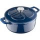 Navaris litinový hrnec s poklicí - nepřilnavý pro varné desky/trouby - 24 cm - 3,5 l - tmavě modrý, 48777.01.17