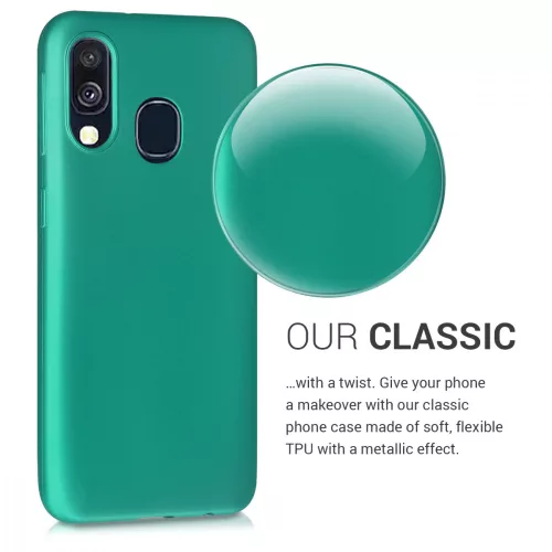 Pouzdro pro Samsung Galaxy A40, silikonové, zelené, 48546.128