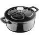 Navaris nepřilnavý litinový hrnec na varné desky/trouby - 24 cm - 3,5 l - černý, 48777.01.01