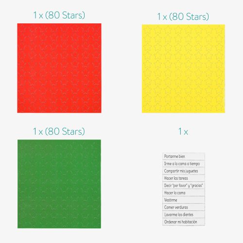 Dětská tabule s úkoly/odměnami, 250 magnetů, 40 x 32 cm, španělský jazyk, 48146,08