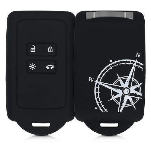 Kryt na klíče od auta pro Renault / Dacia - 4 tlačítka - Keyless Go, silikonový, černý, 49769.09