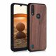 Pouzdro pro Motorola Moto E6s (2020), dřevo, hnědé, 52179.18
