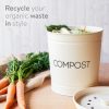 Cos de compost metalic Navaris, 3 L, capac cu filtru, 3 filtre incluse, pentru bucatarie, crem, metal