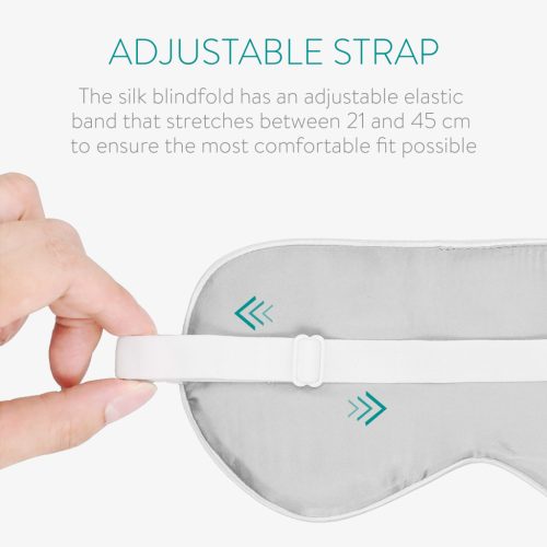 Spací maska Navaris 100% hedvábí, nastavitelná gumička, obal na přepravu, 48509.03