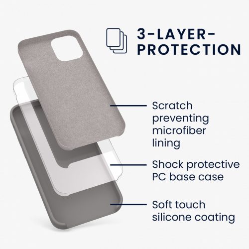 Pouzdro pro Apple iPhone 12 Mini, silikonové, šedé, 52640.155