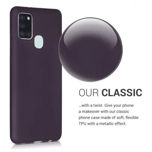 Pouzdro pro Samsung Galaxy A21s, silikonové, fialové, 52495.115