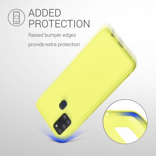 Pouzdro pro Samsung Galaxy A21s, silikonové, žluté, 52494.195