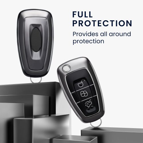 Kryt na klíče od auta pro Ford – 3 tlačítka, silikonový, černý, 48039,95