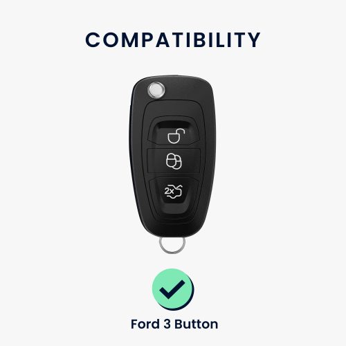 Kryt na klíče od auta pro Ford – 3 tlačítka, silikonový, černý, 48039,95