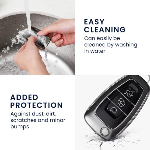 Kryt na klíče od auta pro Ford – 3 tlačítka, silikonový, černý, 48039,95