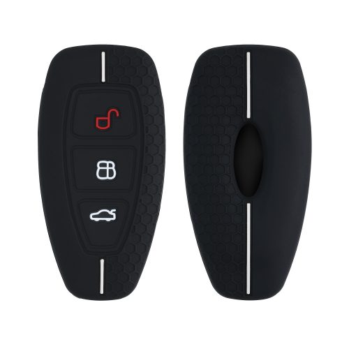 Kryt na klíče od auta pro Ford – 3 tlačítka – Keyless Go, silikonový, černý, 53133.03