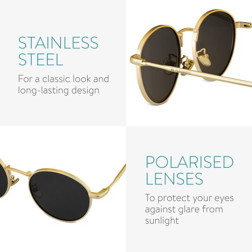 Unisex sluneční brýle Navaris Pilot Style, UV ochrana, polarizační skla, 53170.2.21