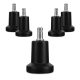 Sada 5 noh pro tyč kancelářské židle 11 mm, Kwmobile, Černá, Nylon, 53197.02