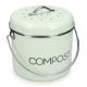 Cos compost Navaris, 3 filtre carbune activ, 5L, maner transport, bucatarie, verde menta, verde, otel