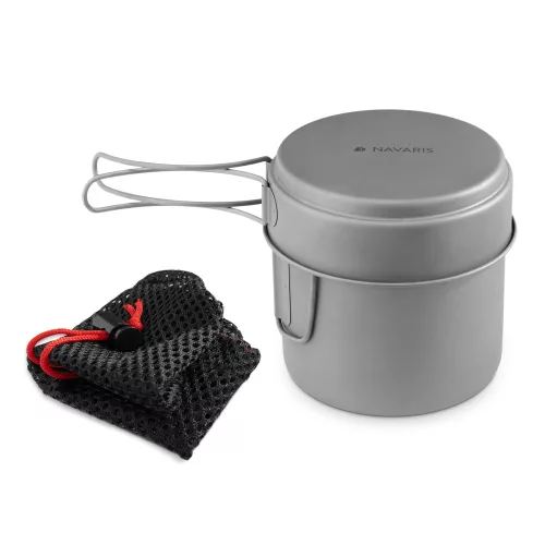Navaris titanový kempingový hrnec a pánev, 1100 ml a 450 ml, 53304.01