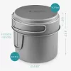 Navaris titanový kempingový hrnec a pánev, 1100 ml a 450 ml, 53304.01