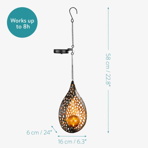 Lampa solara Navaris LED Light, 58x16x6 cm, 4000K, IP44, metal/sticla, 53310.01.01