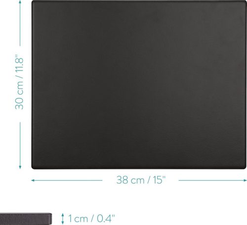 Sada smaltovaný kámen na pizzu 30x38cm a bambusová lopata na pizzu, Navaris, černá/béžová, 51246.01.02