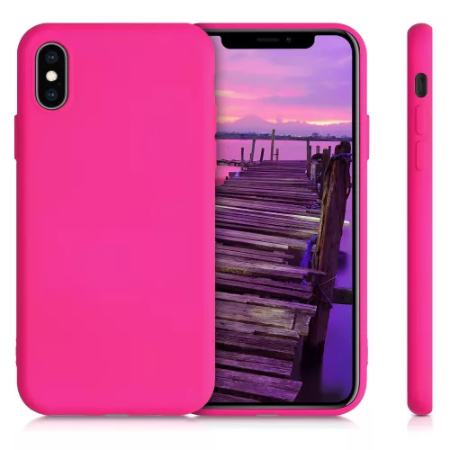 Pouzdro pro Apple iPhone X / iPhone XS, silikonové, růžové, 52975.77