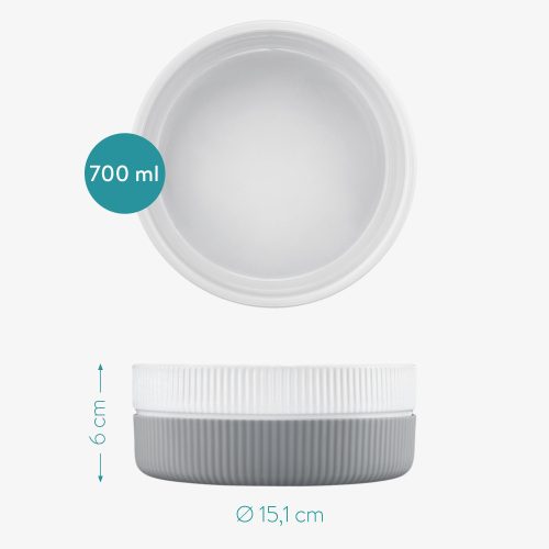 Sada 2 misek pro kočky a psy Navaris, protiskluzová, šedá, 53411.22