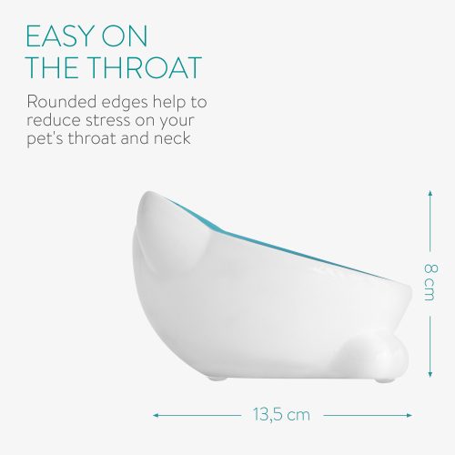 Sada 2 keramických misek pro kočky Navaris, protiskluzová, zelená, 50736.04