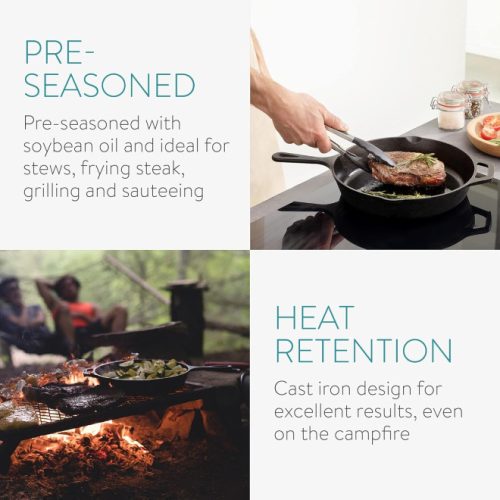 Navaris 30 cm hluboká litinová pánev s rukojetí - 48585.01