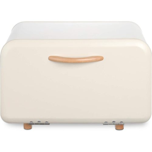 Kovová chlebovka, Navaris, s předním otevíráním, 35.2x23.5x23 cm, Krémová, 51503.02.16