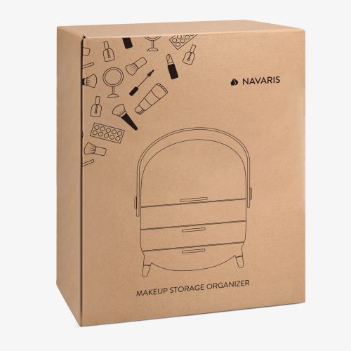 Organizér na kosmetiku se 2 zásuvkami a průhledným krytem Navaris, Green, 53845.07