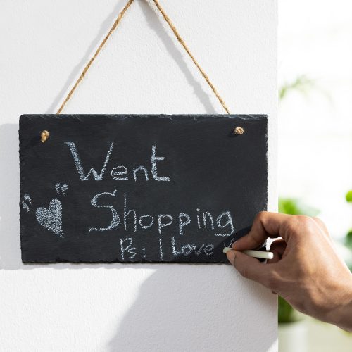 Sada 4 ks břidlicových štítků Navaris k zavěšení, 15 x 25 cm, 53849.01