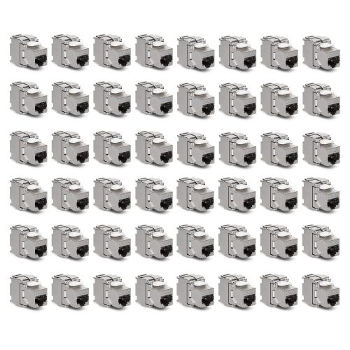 Sada 48 zásuvek 10 Gbit CAT6A pro ethernetové kabely RJ45, Kwmobile, stříbrná, kov, 45358.48
