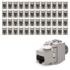 Sada 48 zásuvek 10 Gbit CAT6A pro ethernetové kabely RJ45, Kwmobile, stříbrná, kov, 45358.48